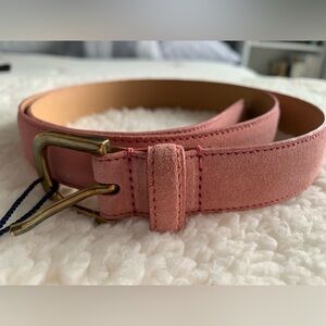 NWT suede strawberry pink leather belt